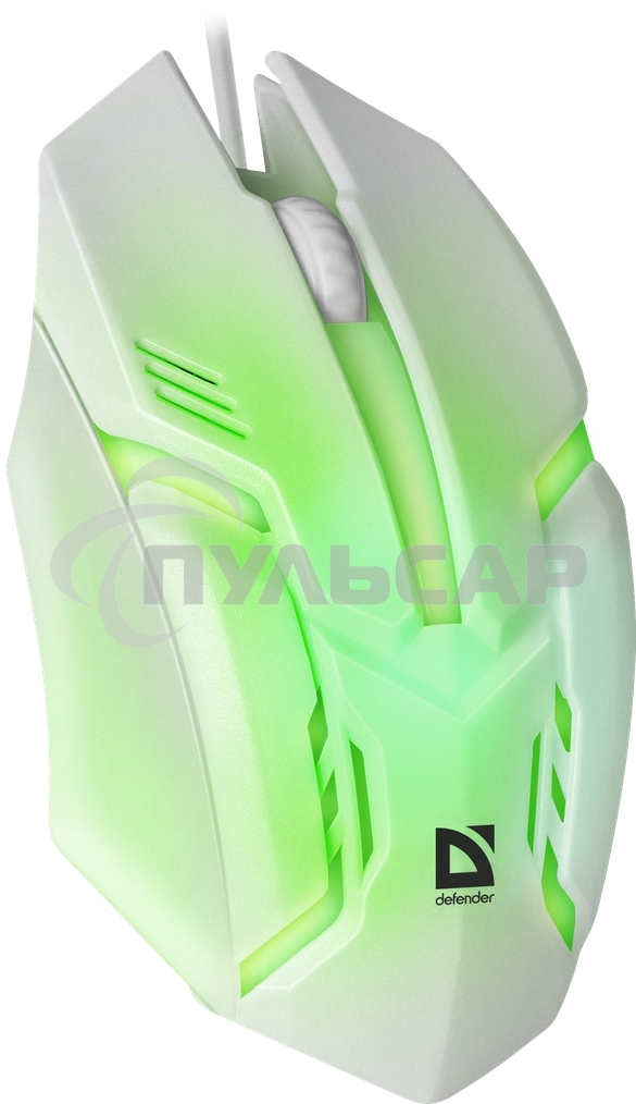 Мышь проводная Defender Cyber MB-560L белый, 1200 dpi, USB, кнопки - 3