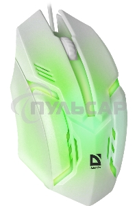 Мышь проводная Defender Cyber MB-560L белый, 1200 dpi, USB, кнопки - 3
