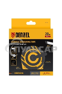 Рулетка геодезическая 20 м х 15 мм, закрытый корпус, фиберглассовая лента Denzel