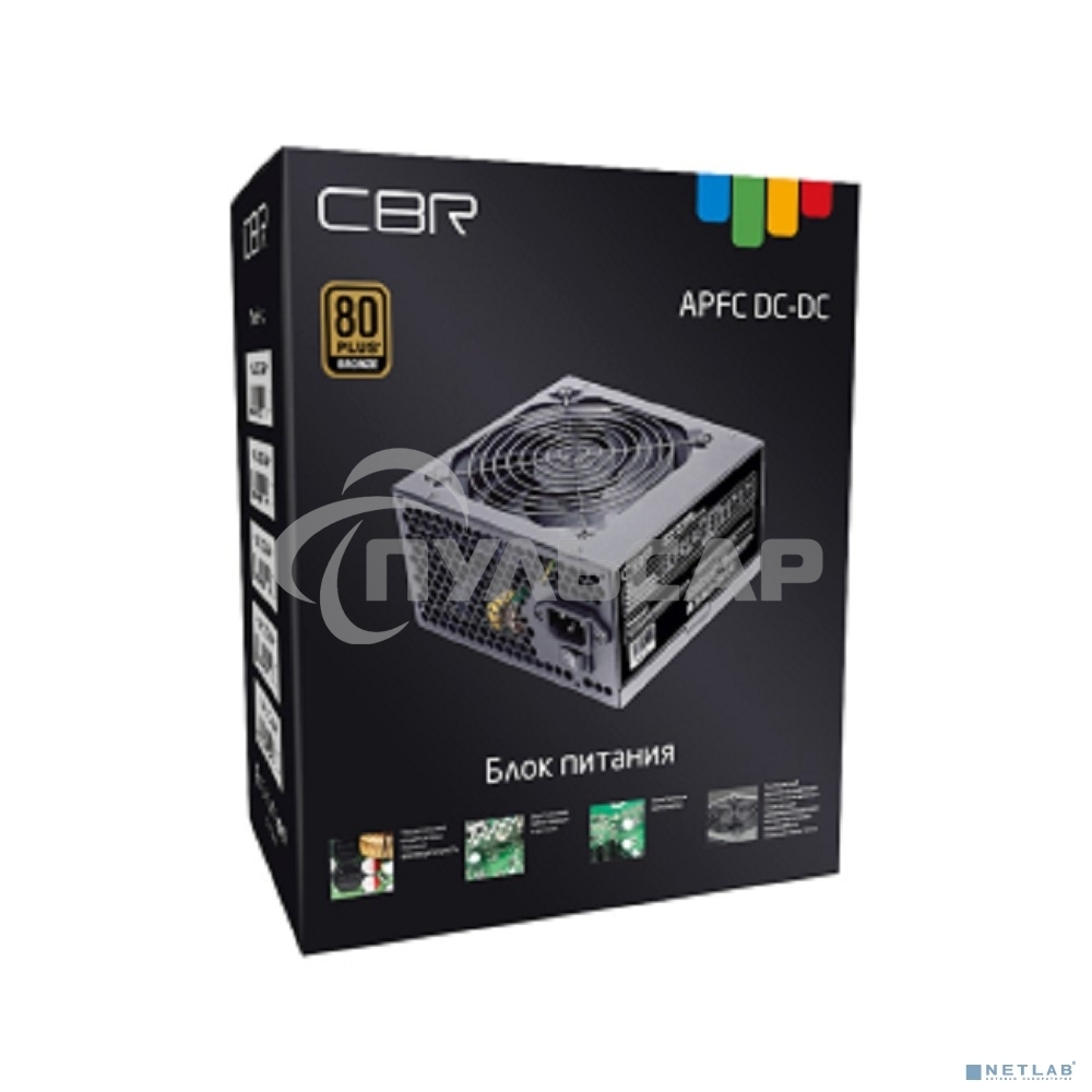 Блок питания CBR PSU-ATX400-12GM, 400W. 400Вт, 80 PLUS Bronze, 120мм, черный