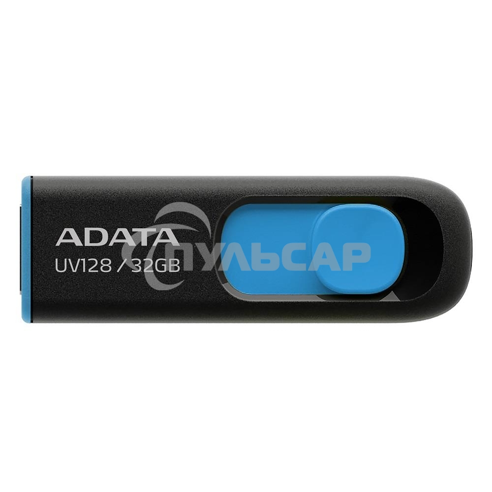 Флешка USB ADATA UV128 (AUV128-128G-RBE), 128Gb, USB 3.0, R/W 100/30, черный/синий
