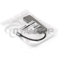 Док-станция ExeGate DUB-31C/PD/H (кабель-адаптер USB Type-C --> 3xUSB3.0 + PD 60W + HDMI 4K@30Hz, Plug&Play, серый)