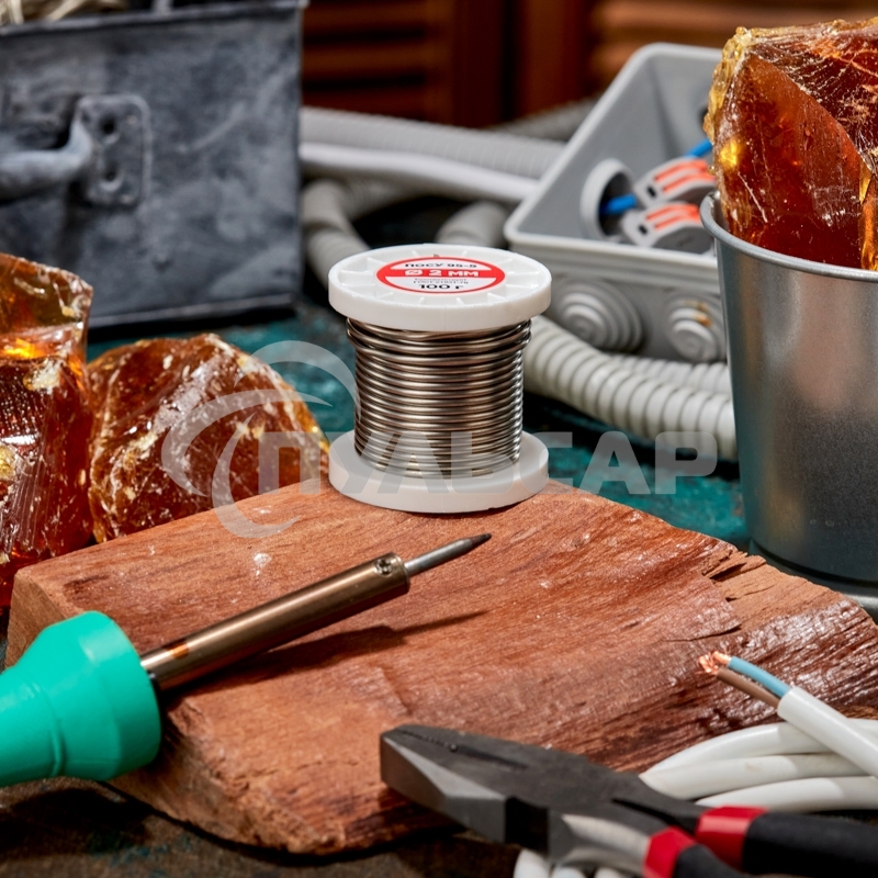 Припой ПОСу 95-5, 100г, Ø2мм, (олово 95%, сурьма 5%), бессвинцовый, ГОСТ 21931-76, катушка Rexant