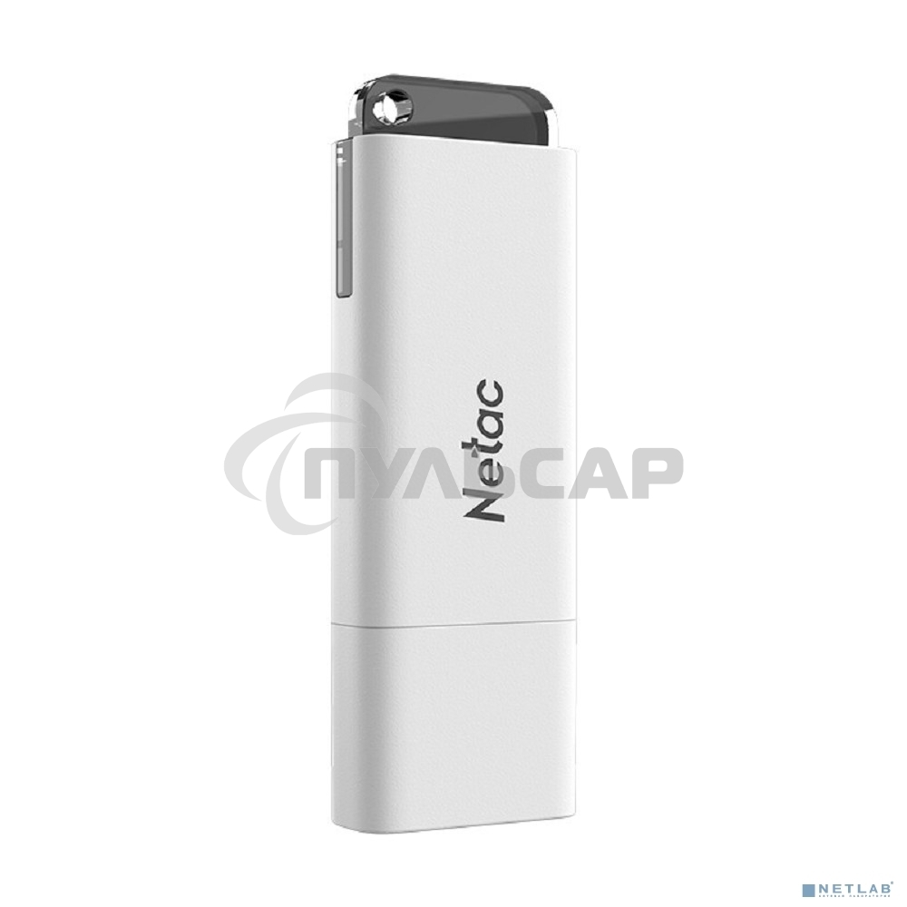 Флешка USB Netac U185, 64 Gb, USB 2.0, NT03U185N-064G-20WH, с колпачком, пластиковая белая