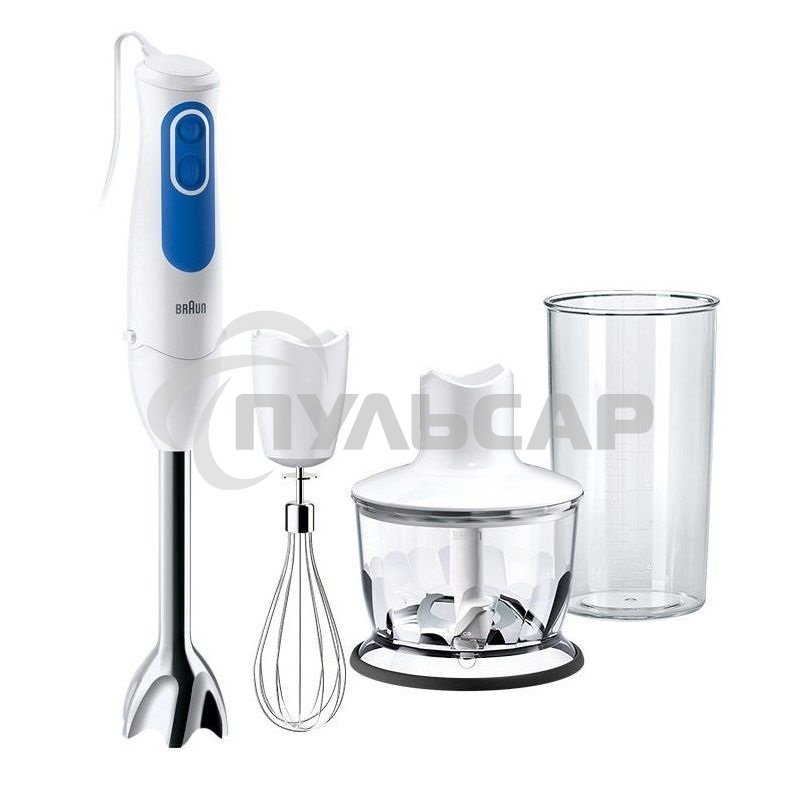 Блендер погружной Braun MQ 3035 WH Sauce 700Вт белый/синий