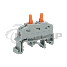 Клемма соединительная многоразовая проходная 1 полюс с креплением на DIN-рейку (0,08-4 мм²), серая (25 шт./уп.) Rexant