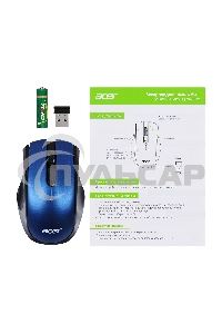 Мышь беспроводная Acer OMR031 черный/синий, 1600 dpi, радиоканал, USB, кнопки - 4