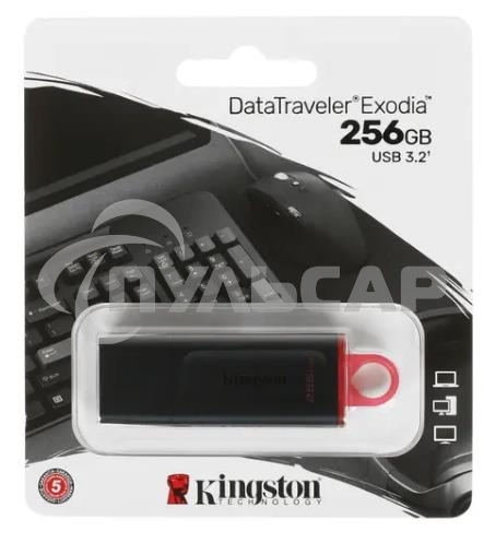 Флешка USB Kingston 256 Gb USB 3.2 Gen1 DataTraveler Exodia черный/розовый