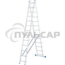 Лестница, 2 х 13 ступеней, алюминиевая, двухсекционная, Россия Сибртех 97913
