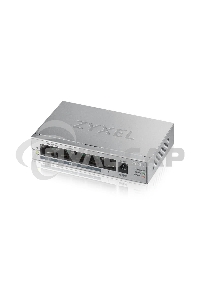 Коммутатор Zyxel GS1005HP Switch PoE +, 5xGE (4xPoE +), desktop, metal, silent, PoE budget 60 W