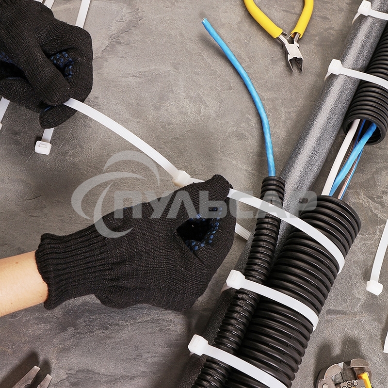 Хомут-стяжка кабельная нейлоновая Rexant 500 x7,6 мм, белая, упаковка 100 шт.