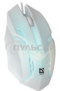 Мышь проводная Defender Cyber MB-560L белый, 1200 dpi, USB, кнопки - 3