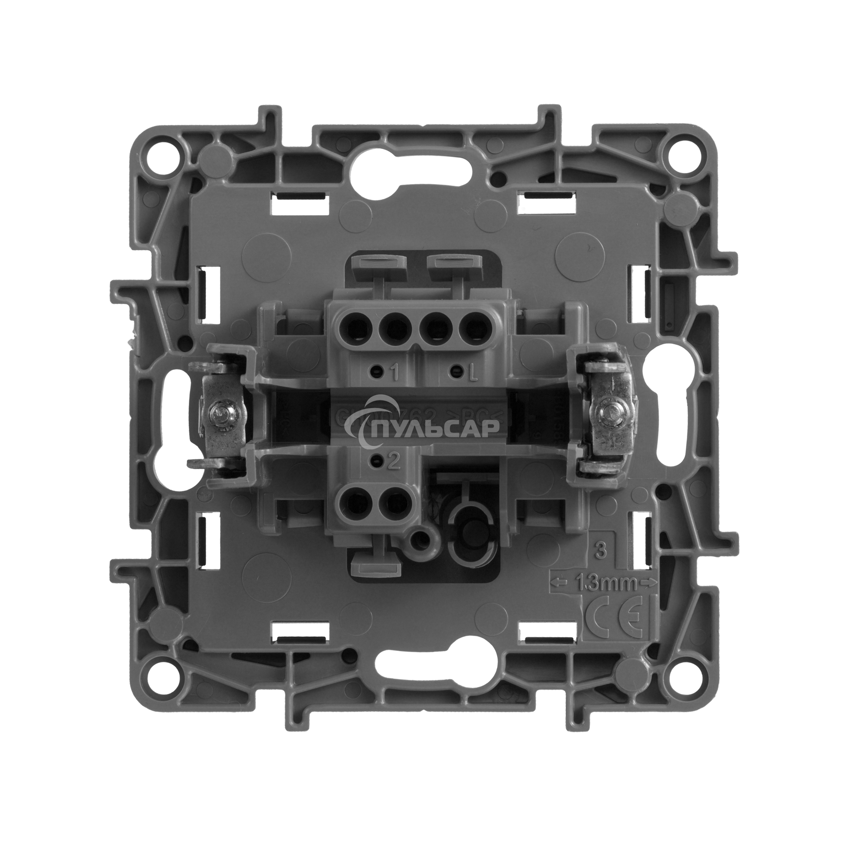 Переключатель одноклавишный, автоматические клеммы, Etika, 10AX, 250В~, алюминий