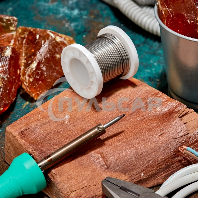 Припой ПОСу 95-5, 100г, Ø2мм, (олово 95%, сурьма 5%), бессвинцовый, ГОСТ 21931-76, катушка Rexant