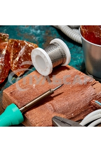 Припой ПОСу 95-5, 100г, Ø2мм, (олово 95%, сурьма 5%), бессвинцовый, ГОСТ 21931-76, катушка Rexant