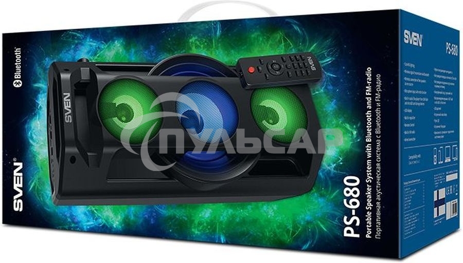 Колонка портативная Sven АС PS-680 черный 65W 1.0 BT