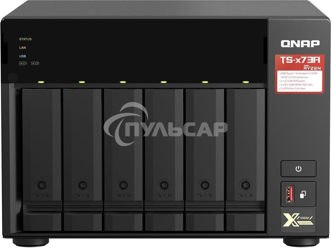 Сетевое хранилище без дисков SMB QNAP TS-673A-8G NAS, 6 trays 3,5