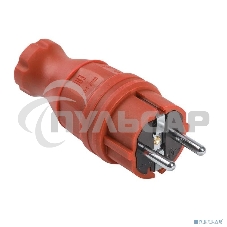 Вилка прямая ОМЕГА ВБп3-1-0м IP44 каучук красн. ИЭК PKR01-016-2-K04