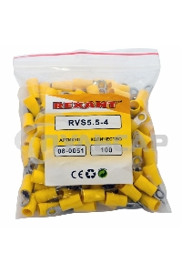 Наконечник кольцевой изолированный ø 4.3 мм 4-6 мм² (НКи 6.0-4/НКи5,5-4) желтый Rexant