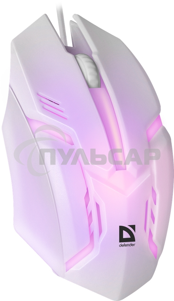 Мышь проводная Defender Cyber MB-560L белый, 1200 dpi, USB, кнопки - 3