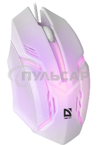 Мышь проводная Defender Cyber MB-560L белый, 1200 dpi, USB, кнопки - 3
