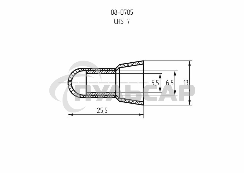 Концевая изолированная заглушка КИЗ-7, ø 5,5 мм (8,0-10,0 мм²) Rexant