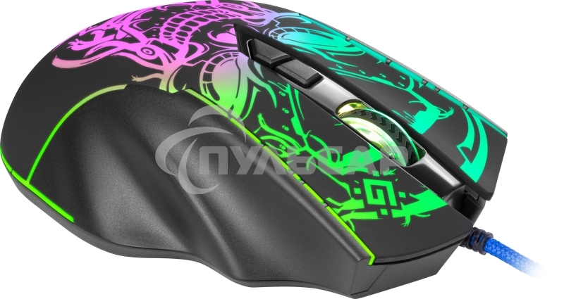 Мышь проводная Defender Bulletstorm GM-928 черный, 7200 dpi, USB, кнопки - 7