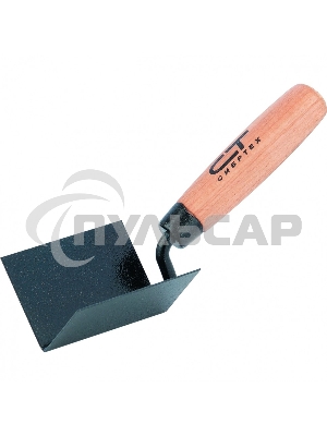 Кельма угловая СИБРТЕХ, 80x60x60 мм, стальная, для внутренних углов, буковая ручка СИБРТЕХ 86307