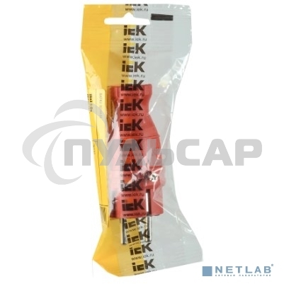 Вилка прямая ОМЕГА ВБп3-1-0м IP44 каучук красн. ИЭК PKR01-016-2-K04