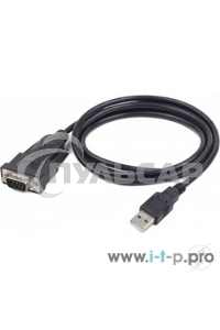 Конвертер USB->SERIAL Cablexpert UAS-DB9M-02 AM/DB9M, 1,5 м, PL2303TA, WinXP-Win8, черный, пакет