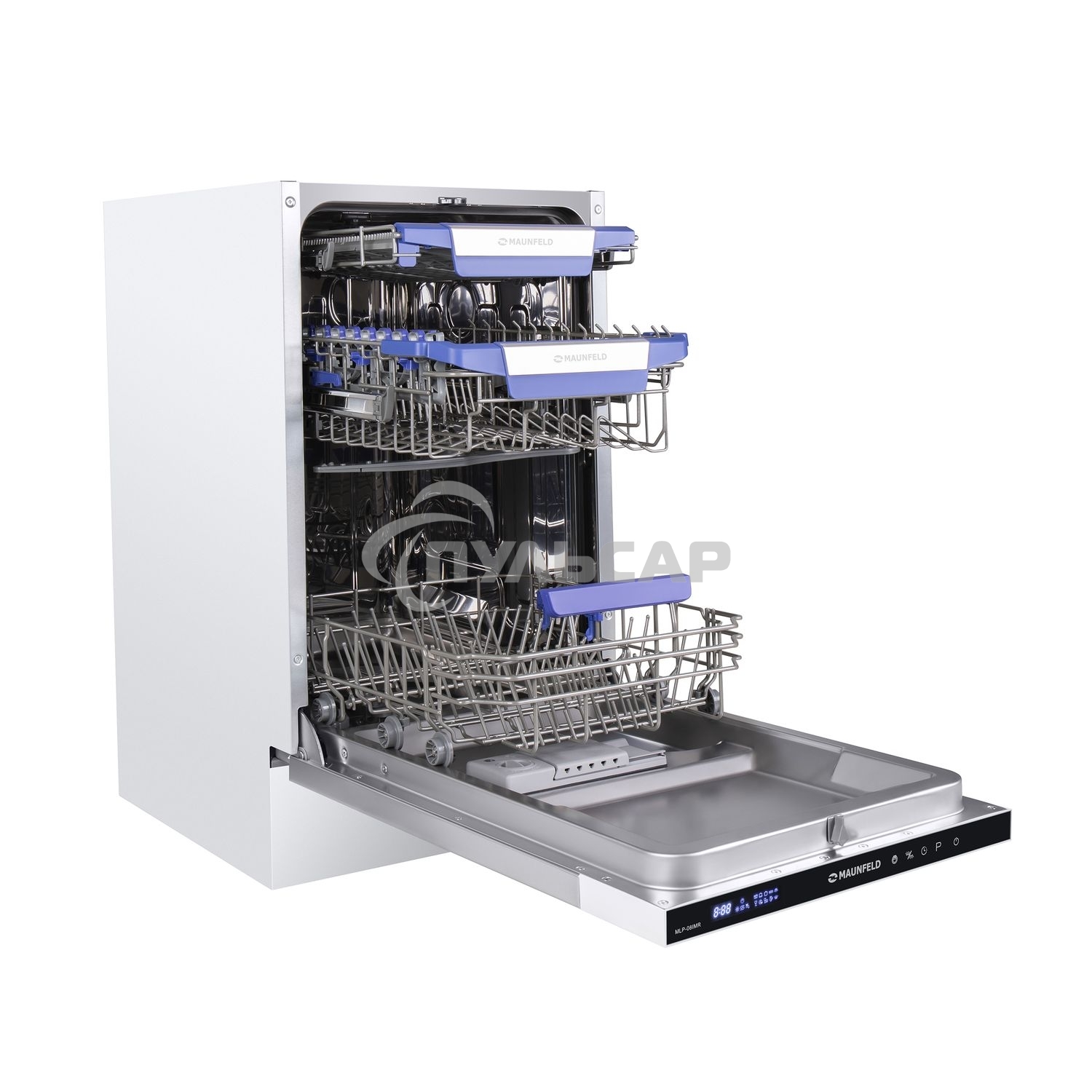 Встраиваемая посудомоечная машина Maunfeld MLP-08IMR, черный, 44.5 см, 10 компл., 47 дБ, класс A++