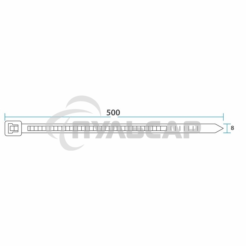 Хомут-стяжка кабельная нейлоновая Rexant 500 x7,6 мм, белая, упаковка 100 шт.