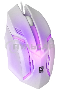 Мышь проводная Defender Cyber MB-560L белый, 1200 dpi, USB, кнопки - 3