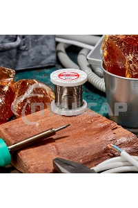 Припой ПОСу 95-5, 100г, Ø1мм, (олово 95%, сурьма 5%), бессвинцовый, ГОСТ 21931-76, катушка Rexant