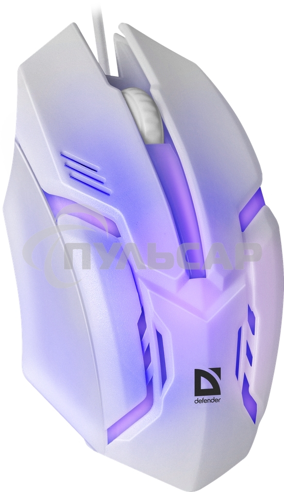 Мышь проводная Defender Cyber MB-560L белый, 1200 dpi, USB, кнопки - 3