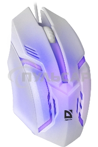 Мышь проводная Defender Cyber MB-560L белый, 1200 dpi, USB, кнопки - 3