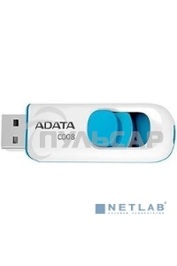 Флешка USB ADATA C008 (AC008-16G-RWE), 16 Gb, USB 2.0, R/W 15/5, белый/синий