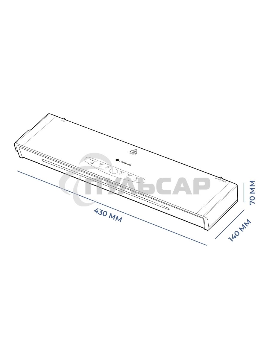 Ламинатор Heleos ЛМА34В белый/черный A3 (60-250мкм) 30см/мин (4вал.) хол.лам. лам.фото реверс