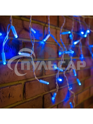 Гирлянда Neon-night Айсикл (бахрома) светодиодный, 1,8 х 0,5 м, белый провод, 230 В, диоды синие, 48 LED