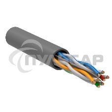 Кабель связи ITK витая пара U/UTP, кат.6, 4 пары 23AWG solid, 305м, ПВХ, серый