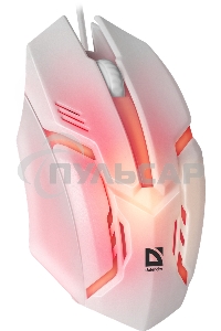 Мышь проводная Defender Cyber MB-560L белый, 1200 dpi, USB, кнопки - 3