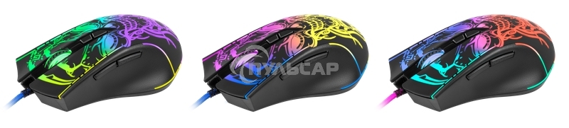 Мышь проводная Defender Bulletstorm GM-928 черный, 7200 dpi, USB, кнопки - 7