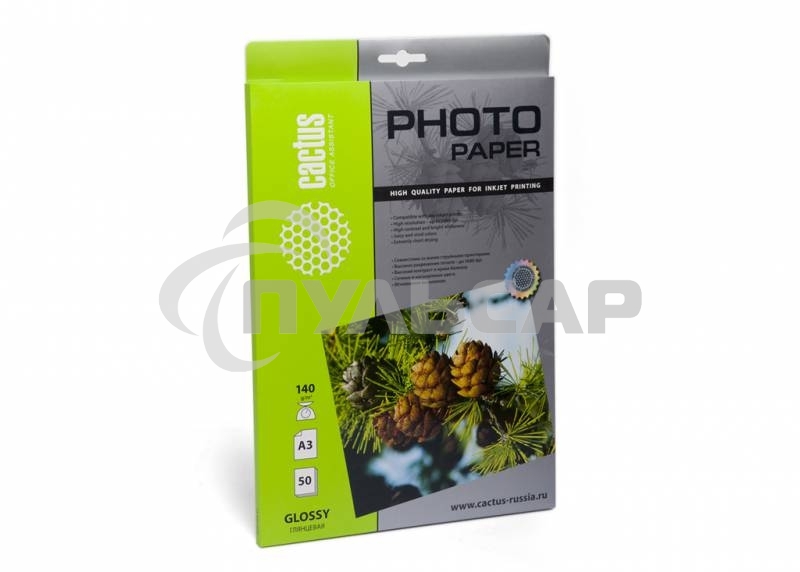 Фотобумага Cactus CS-GA314050 глянцевая А3 140 г/м2 50 листов