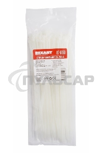 Хомут-стяжка кабельная нейлоновая Rexant 250 x3,6 мм, белая, упаковка 100 шт.