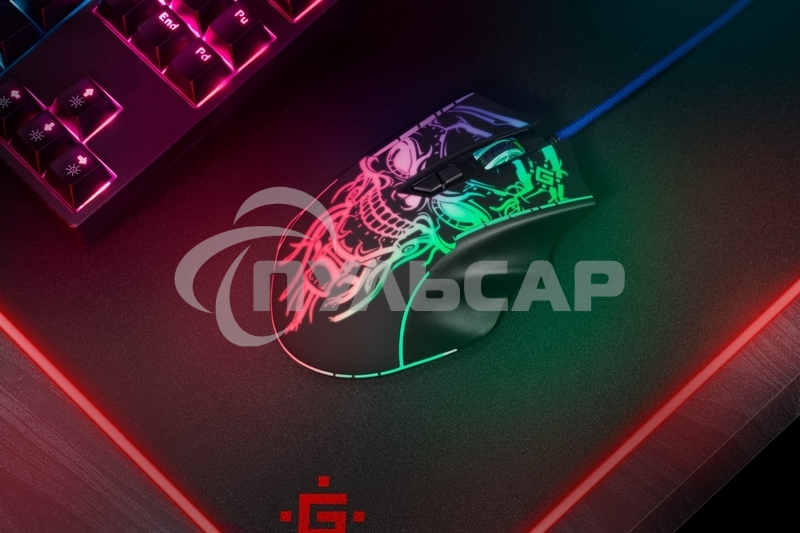 Мышь проводная Defender Bulletstorm GM-928 черный, 7200 dpi, USB, кнопки - 7