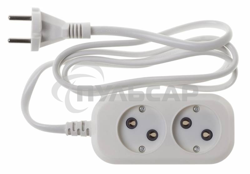 Сетевой удлинитель Buro BU-PSL2.1/W 1.5м (2 розетки) белый (пакет ПЭ)