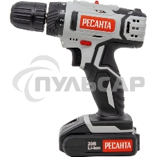 Дрель-шуруповерт Ресанта ДА-20-2ЛК 75/14/11, Аккумуляторная, 20В, 2 АКБ, Кейс
