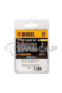 Набор бит TORX 25х50, сталь S2, шестигранный профиль, 10 шт. Denzel