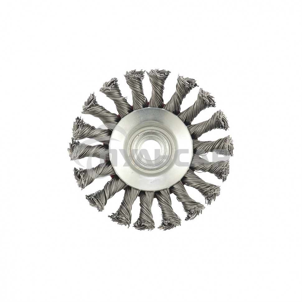 Щетка Matrix для УШМ, 100 мм, М14, Тарелка, крученая проволока 0,5 мм