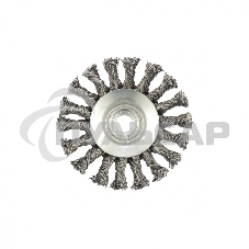 Щетка Matrix для УШМ, 100 мм, М14, Тарелка, крученая проволока 0,5 мм